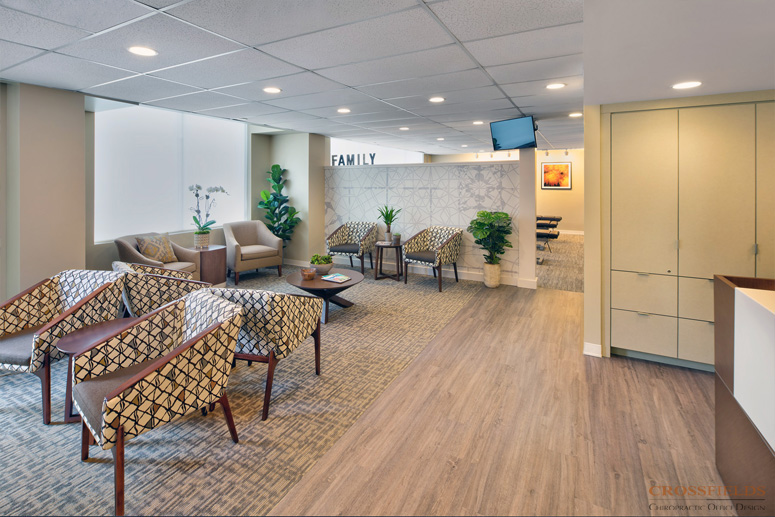 Medical-Clinic-Lobby-Chairs-Fun-Pattern-chiropractic-office-remodeling