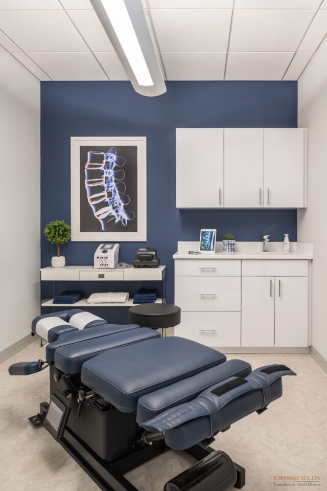 regenerative medicine chiropractic office with adjustment bench